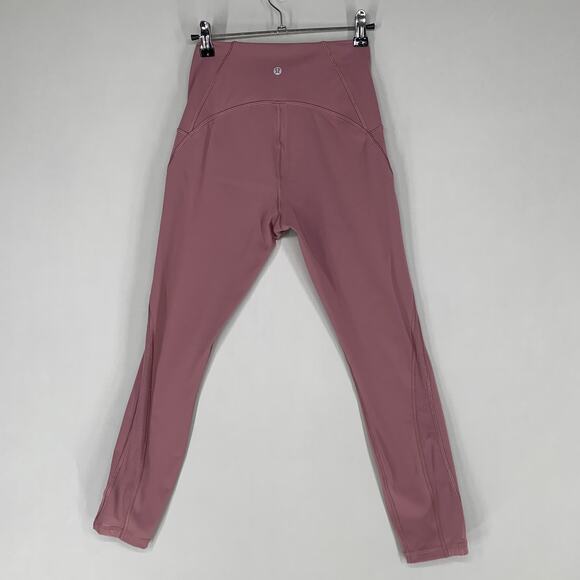 Lululemon Wunder Train Leggings 6 Pink Mid Rise Tight Yoga Gym Active 25" - Picture 8 of 10